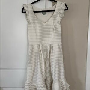 Maeve Cream Striped Midi Dress